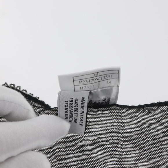CHANEL COCO Mark Cut And Sew Cotton Black White P23429V13551 CC Auth BAZ828M