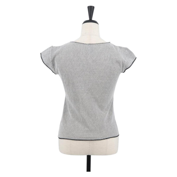 CHANEL COCO Mark Cut And Sew Cotton Black White P23429V13551 CC Auth BAZ828M