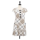 BURBERRY Nova Check Sleeveless Dress Shirt Cotton White Auth BAZ832A-1