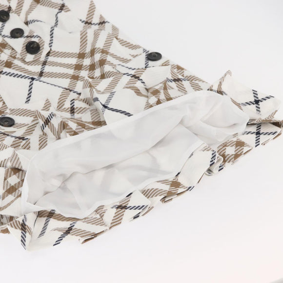 BURBERRY Nova Check Sleeveless Dress Shirt Cotton White Auth BAZ832A