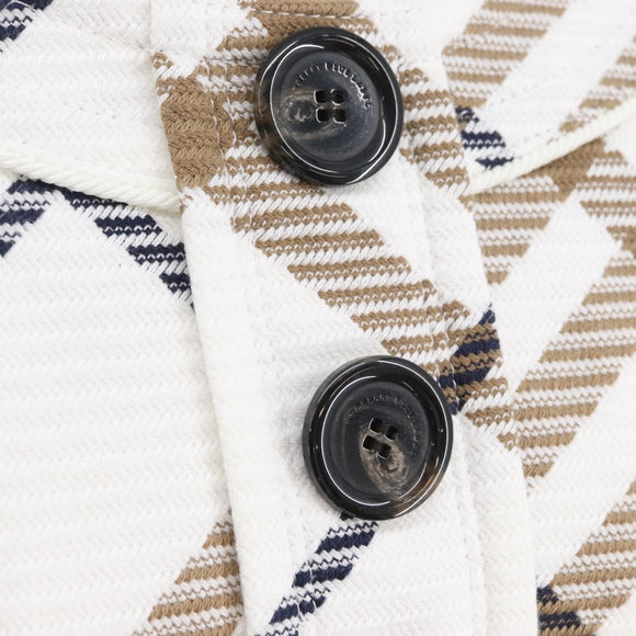 BURBERRY Nova Check Sleeveless Dress Shirt Cotton White Auth BAZ832A
