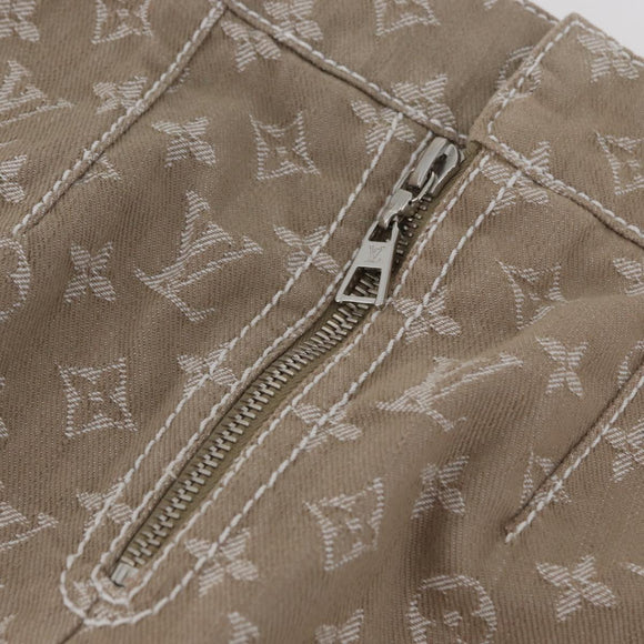 LOUIS VUITTON Monogram Denim skirt Beige LV Auth BAZ833SAM