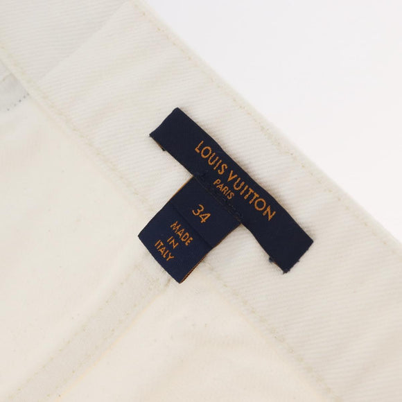 LOUIS VUITTON Monogram Denim Skirt White LV Auth BAZ834M
