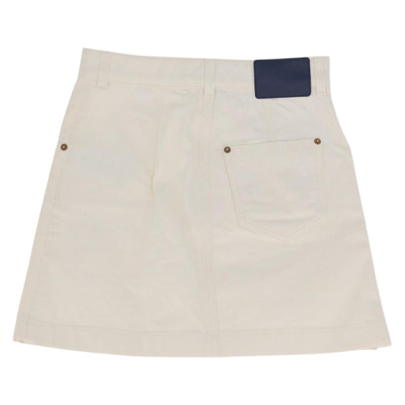 LOUIS VUITTON Monogram Denim Skirt White LV Auth BAZ834M
