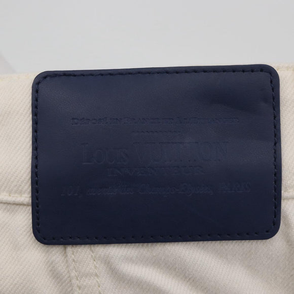 LOUIS VUITTON Monogram Denim Skirt White LV Auth BAZ834M