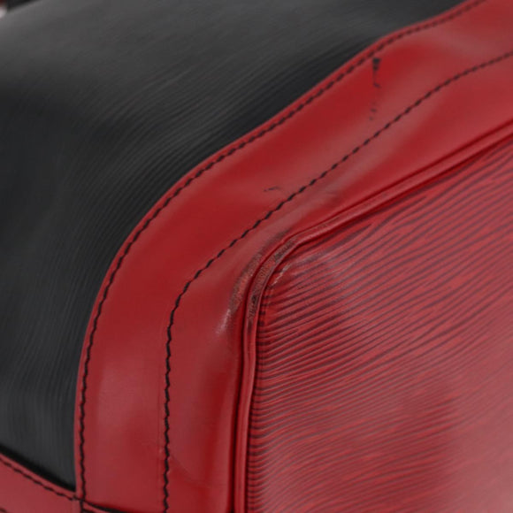 LOUIS VUITTON Epi Noe Shoulder Bag Bicolor Black Red M44017 LV Auth BAZ843