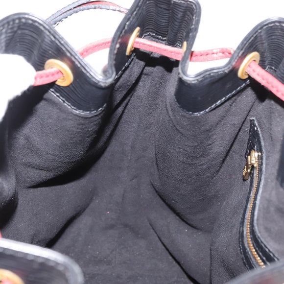 LOUIS VUITTON Epi Noe Shoulder Bag Bicolor Black Red M44017 LV Auth BAZ843