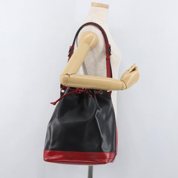 LOUIS VUITTON Epi Noe Shoulder Bag Bicolor Black Red M44017 LV Auth BAZ843