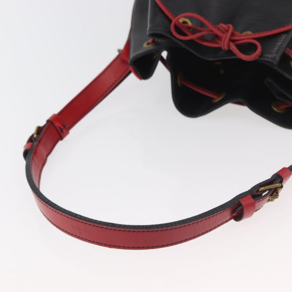 LOUIS VUITTON Epi Noe Shoulder Bag Bicolor Black Red M44017 LV Auth BAZ843