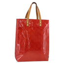 LOUIS VUITTON Monogram Vernis Reade MM Hand Bag Red Rouge M91086 LV Auth BAZ846-1