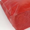 LOUIS VUITTON Monogram Vernis Reade MM Hand Bag Red Rouge M91086 LV Auth BAZ846-12
