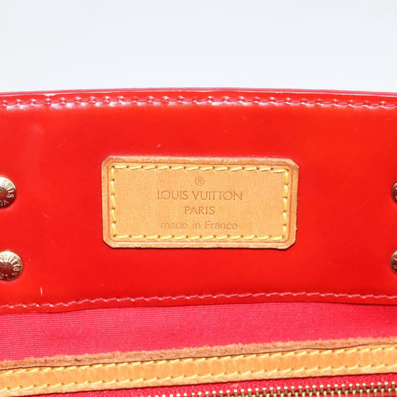 LOUIS VUITTON Monogram Vernis Reade MM Hand Bag Red Rouge M91086 LV Auth BAZ846