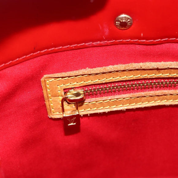 LOUIS VUITTON Monogram Vernis Reade MM Hand Bag Red Rouge M91086 LV Auth BAZ846