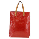 LOUIS VUITTON Monogram Vernis Reade MM Hand Bag Red Rouge M91086 LV Auth BAZ846-2