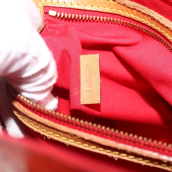 LOUIS VUITTON Monogram Vernis Reade MM Hand Bag Red Rouge M91086 LV Auth BAZ846