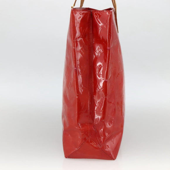 LOUIS VUITTON Monogram Vernis Reade MM Hand Bag Red Rouge M91086 LV Auth BAZ846