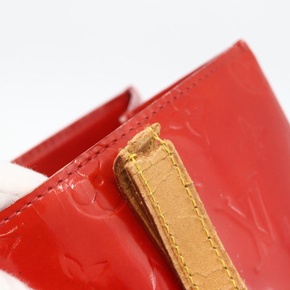 LOUIS VUITTON Monogram Vernis Reade MM Hand Bag Red Rouge M91086 LV Auth BAZ846