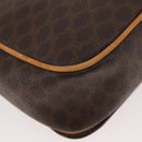 CELINE Macadam Canvas Shoulder Bag PVC Leather Brown Gold Auth BAZ855-15