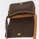CELINE Macadam Canvas Shoulder Bag PVC Leather Brown Gold Auth BAZ855-17