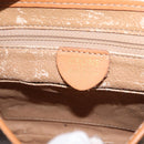 CELINE Macadam Canvas Shoulder Bag PVC Leather Brown Gold Auth BAZ855-18