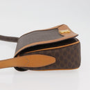 CELINE Macadam Canvas Shoulder Bag PVC Leather Brown Gold Auth BAZ855-4