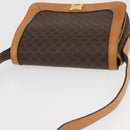 CELINE Macadam Canvas Shoulder Bag PVC Leather Brown Gold Auth BAZ855-6