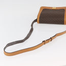 CELINE Macadam Canvas Shoulder Bag PVC Leather Brown Gold Auth BAZ855-7