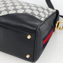 GUCCI GG Supreme Sherry Line Shoulder Bag PVC Navy Gold Red Auth BAZ856-9