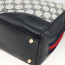 GUCCI GG Supreme Sherry Line Shoulder Bag PVC Navy Gold Red Auth BAZ856-15