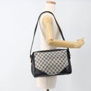 GUCCI GG Supreme Sherry Line Shoulder Bag PVC Navy Gold Red Auth BAZ856-21