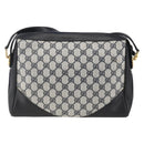 GUCCI GG Supreme Sherry Line Shoulder Bag PVC Navy Gold Red Auth BAZ856-2
