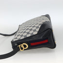 GUCCI GG Supreme Sherry Line Shoulder Bag PVC Navy Gold Red Auth BAZ856-3