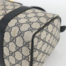 GUCCI GG Supreme Sherry Line Boston Bag PVC Navy Gold Red 40 02 006 Auth BAZ857-9