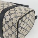 GUCCI GG Supreme Sherry Line Boston Bag PVC Navy Gold Red 40 02 006 Auth BAZ857-15