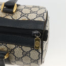 GUCCI GG Supreme Sherry Line Boston Bag PVC Navy Gold Red 40 02 006 Auth BAZ857-10