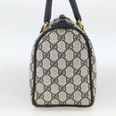 GUCCI GG Supreme Sherry Line Boston Bag PVC Navy Gold Red 40 02 006 Auth BAZ857-4