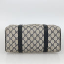 GUCCI GG Supreme Sherry Line Boston Bag PVC Navy Gold Red 40 02 006 Auth BAZ857-5