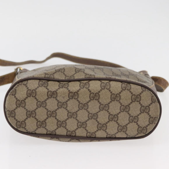 GUCCI GG Supreme Web Sherry Line Bag PVC Beige Gold 164 02 034 Auth BAZ858