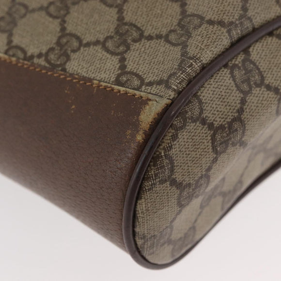 GUCCI GG Supreme Web Sherry Line Bag PVC Beige Gold 164 02 034 Auth BAZ858