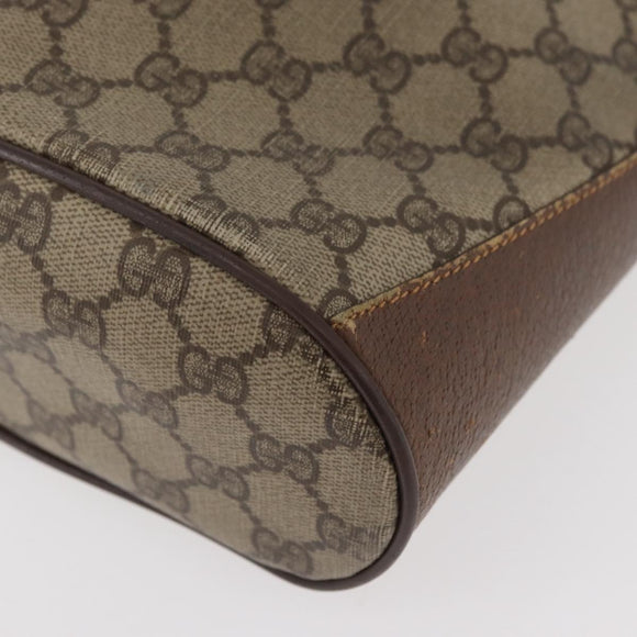 GUCCI GG Supreme Web Sherry Line Bag PVC Beige Gold 164 02 034 Auth BAZ858