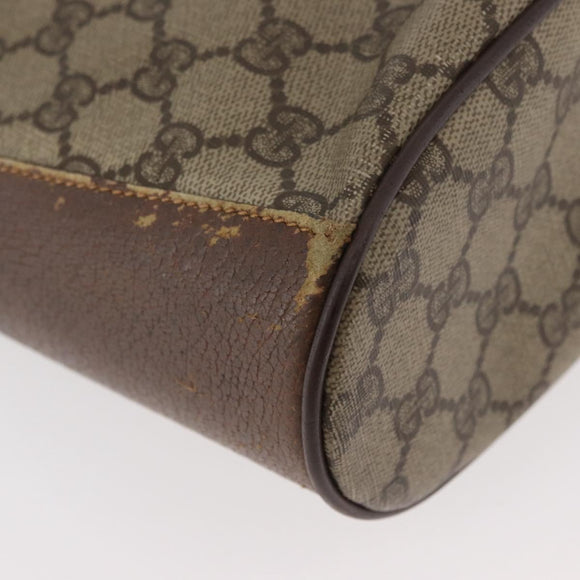 GUCCI GG Supreme Web Sherry Line Bag PVC Beige Gold 164 02 034 Auth BAZ858
