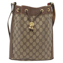 GUCCI GG Supreme Web Sherry Line Bag PVC Beige Gold 164 02 034 Auth BAZ858-13