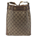 GUCCI GG Supreme Web Sherry Line Bag PVC Beige Gold 164 02 034 Auth BAZ858-2