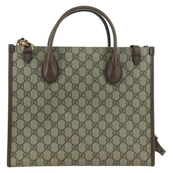 GUCCI GG Supreme Donald Disney Collaboration PVC 2way Beige 648134 Auth BAZ859SM