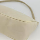 PRADA Accessory Pouch Nylon Beige Silver Auth BAZ860A-14