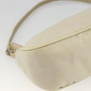 PRADA Accessory Pouch Nylon Beige Silver Auth BAZ860A-15