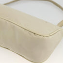 PRADA Accessory Pouch Nylon Beige Silver Auth BAZ860A-16