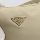 PRADA Accessory Pouch Nylon Beige Silver Auth BAZ860A-18