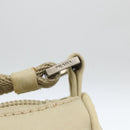 PRADA Accessory Pouch Nylon Beige Silver Auth BAZ860A-10