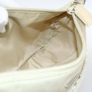 PRADA Accessory Pouch Nylon Beige Silver Auth BAZ860A-20
